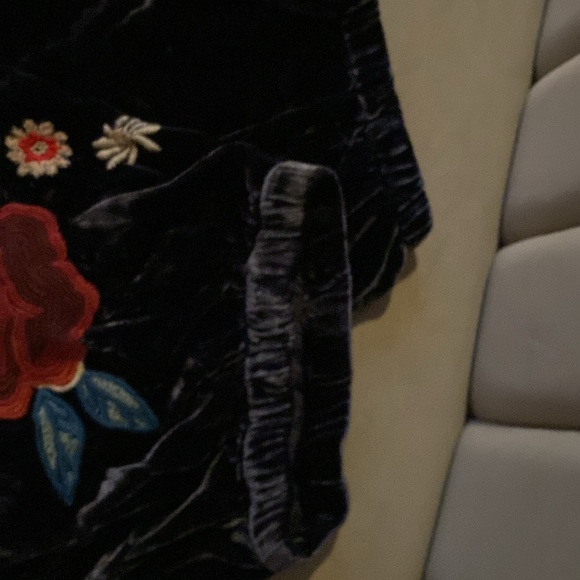 Velvet embroidered jogger - Picture 4 of 7